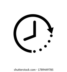 Clock icon, time logo isolated on white background