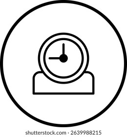 Clock icon for time management and deadlines featuring a classic design