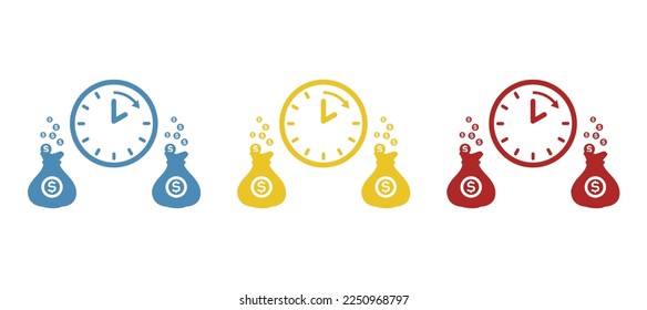 clock icon, time is money concept, vector illustration