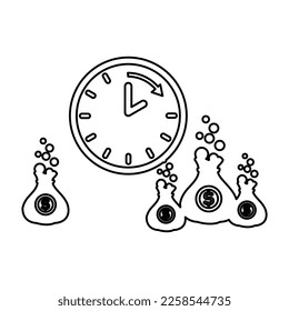 icono de reloj, concepto de tiempo es dinero, ilustración vectorial