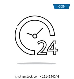 clock icon , time outline icon isolated on white background.