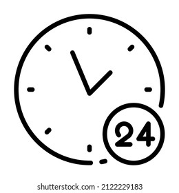 Clock icon. Time pictogram. Flat symbol for web. Line stroke. Isolated on white background. Vector eps10