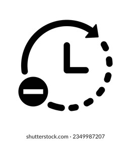 Clock icon. Time reduce icon simple vector iIllustration. Less time concept. Time, reduce, icon, less, vector, clock, watch, accuracy, blog, business, chronometer