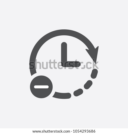 Clock icon. Time reduce icon simple vector iIllustration. Less time concept. Time, reduce, icon, less, vector, clock, watch, accuracy, blog, business, chronometer