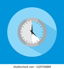 clock icon, time sign, flat design, app button - Vector