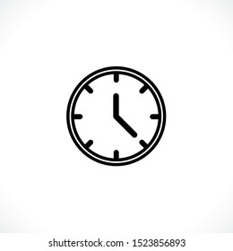 Clock icon. Clock Time symbol flat style. design web site icon, logo, app, UI. Illustration - Vector. EPS10.