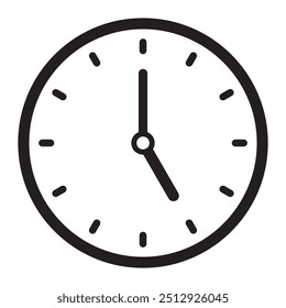 Icono de reloj. Símbolo de icono de tiempo aislado sobre fondo blanco. Diseño de Ilustración vectorial.