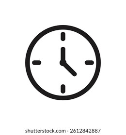 Clock icon. Time clock symbol isolated on white background. Vector illustration.
