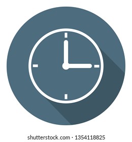 Clock Icon. Time Symbol. Outline Flat Style. Vector illustration for Your Design, Web.