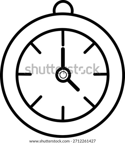 Clock Icon with Time Symbol and Stopwatch Outline Representing Schedule Graphic, Countdown Indicator and Timekeeping Design