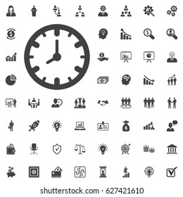 Clock icon. Time vector illustration on white background. Business set of icons