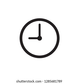 Clock Icon. Time vector icon on white background. 