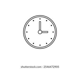 Clock icon. Time icon vector. watch icon symbol. analog clock icon isolated on white background