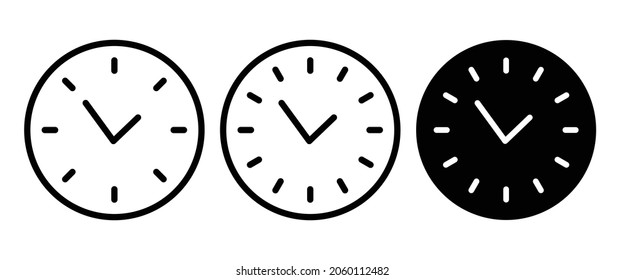 Icono de reloj, Timer, Tiempo rápido, concepto de velocidad de parada de reloj, entrega rápida, servicios urgentes y urgentes, fecha límite, retraso, botón de iconos de cronómetro de alarma, vector, signo, símbolo, logotipo, ilustración, editable