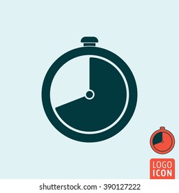 Clock icon. Timer stopwatch isolated. Vector illustration