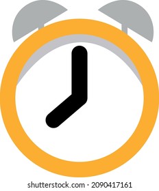 Clock icon, timer yellow color. Vector illustration.