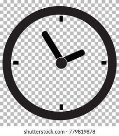 clock icon transparent background. clock symbol. flat style.