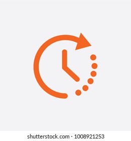 Clock icon in trendy flat style isolated on background. Clock icon page symbol for your web site design Clock icon logo, app, UI. Clock icon Vector illustration, EPS10.