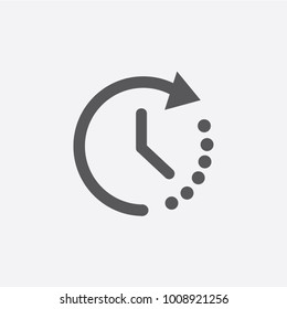 Clock icon in trendy flat style isolated on background. Clock icon page symbol for your web site design Clock icon logo, app, UI. Clock icon Vector illustration, EPS10.