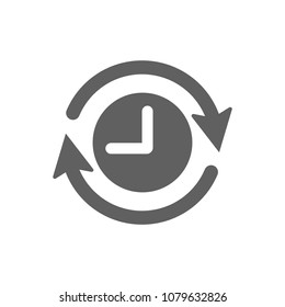 Clock icon in trendy flat style isolated on white background. Symbol for your web site design, logo, app, UI. Vector illustration, EPS