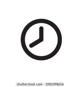 Clock icon in trendy flat style isolated on background. 