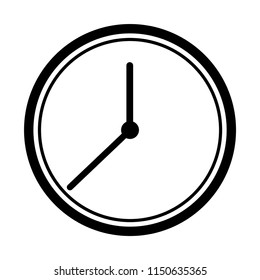 Clock icon in trendy flat style. Black and while isoleted vector. Clock icon. 