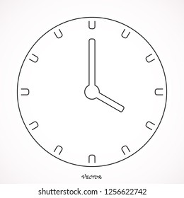 Clock icon in trendy flat style isolated on background.