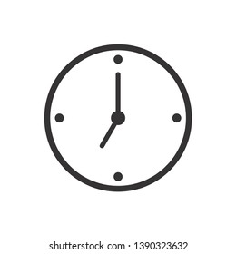 Clock icon in trendy flat style isolated on background. Clock icon page symbol for your web site design Clock icon logo, app. Clock icon Vector illustration.
