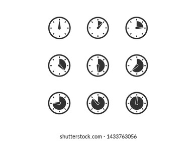 Clock icon in trendy flat style isolated on background. Clock icon page symbol for your web site design Clock icon logo, app. Clock icon Vector illustration.