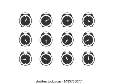 Clock icon in trendy flat style isolated on background. Clock icon page symbol for your web site design Clock icon logo, app. Clock icon Vector illustration.