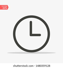 Clock icon in trendy flat style isolated on background. Clock icon page symbol for your web site design Clock icon logo, app, UI. Clock icon Vector illustration, EPS10.