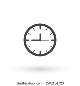 Clock icon in trendy flat style isolated on background. Clock icon page symbol for your web site design Time symbol.