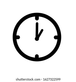 Clock icon in trendy flat style vector design one o'clock,  isolated on background,Clock icon page symbol for your web site design Clock icon logo, app, UI. Clock icon Vector illustration