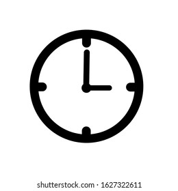 Clock icon in trendy flat style vector design three o'clock,  isolated on background,Clock icon page symbol for your web site design Clock icon logo, app, UI. Clock icon Vector illustration