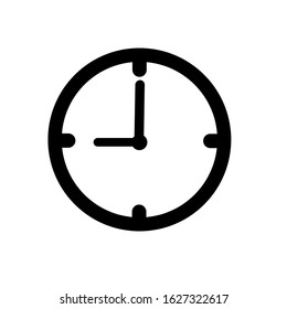 Clock icon in trendy flat style vector design nine o'clock,  isolated on background,Clock icon page symbol for your web site design Clock icon logo, app, UI. Clock icon Vector illustration