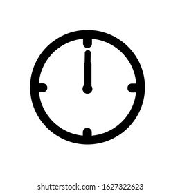 Clock icon in trendy flat style vector design twelve o'clock,  isolated on background,Clock icon page symbol for your web site design Clock icon logo, app, UI. Clock icon Vector illustration