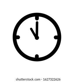 Clock icon in trendy flat style vector design eleven o'clock,  isolated on background,Clock icon page symbol for your web site design Clock icon logo, app, UI. Clock icon Vector illustration