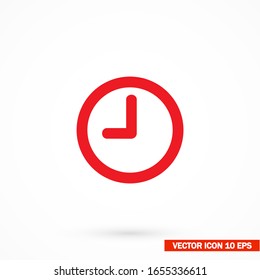 Icono de reloj en estilo plano moderno aislado en el fondo del reloj. Símbolo de tiempo para el diseño del sitio web, logotipo, aplicación, UI. Ilustración del vector, reloj EPS 10