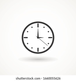 Clock icon in trendy flat style isolated on background. Clock icon page symbol for your web site design Time symbol.