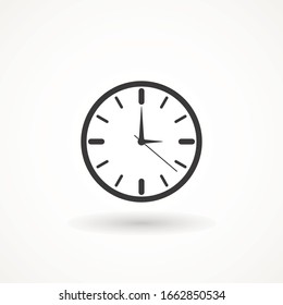 Clock icon in trendy flat style isolated on background. Clock icon page symbol for your web site design Time symbol.
