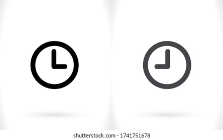 Icono de reloj en estilo plano moderno aislado en el fondo del reloj. Símbolo de tiempo para el diseño del sitio web, logotipo, aplicación, interfaz de usuario. Ilustración del vector, reloj EPS 10