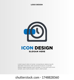 Clock icon in trendy flat style isolated on background