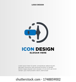 Icono de reloj en estilo plano de moda aislado en el fondo