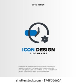 Clock icon in trendy flat style isolated on background