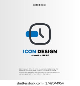 Clock icon in trendy flat style isolated on background