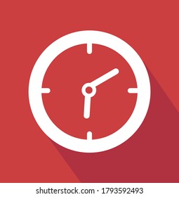 Icono de reloj en estilo plano moderno aislado en el fondo. Símbolo de página de icono de reloj para el diseño de su sitio web Icono de reloj, aplicación, IU. Icono de reloj Ilustración vectorial.