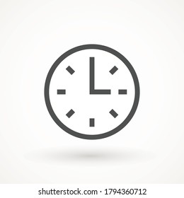 Clock icon in trendy flat style isolated on background. Clock icon page symbol for your web site design Time symbol.