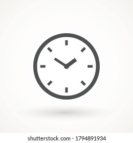 Clock icon in trendy flat style isolated on background. Clock icon page symbol for your web site design Time symbol.