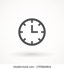 Icono de reloj en estilo plano moderno aislado en el fondo. Símbolo de página de icono de reloj para el diseño del sitio web Símbolo de tiempo.