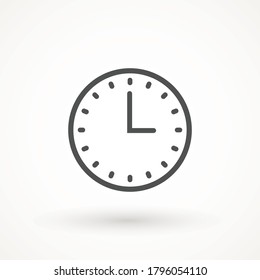 Clock icon in trendy flat style isolated on background. Clock icon page symbol for your web site design Time symbol.
